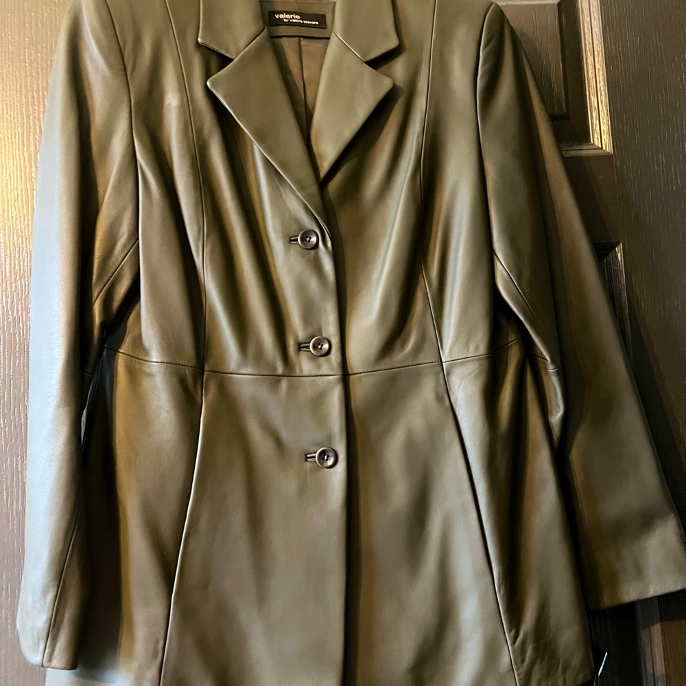 Olive Green leather jacket